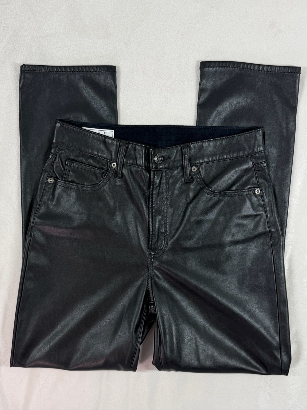 GAP Black Vintage Slim High Rise Faux Vegan Leather Pants